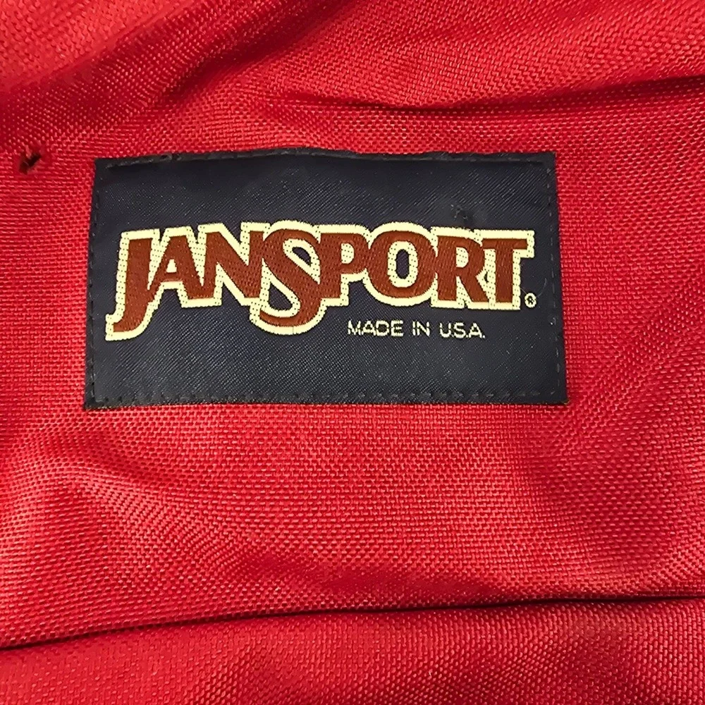 Vintage JanSport Backpack Red Made in USA Canvas School Bag Daypack